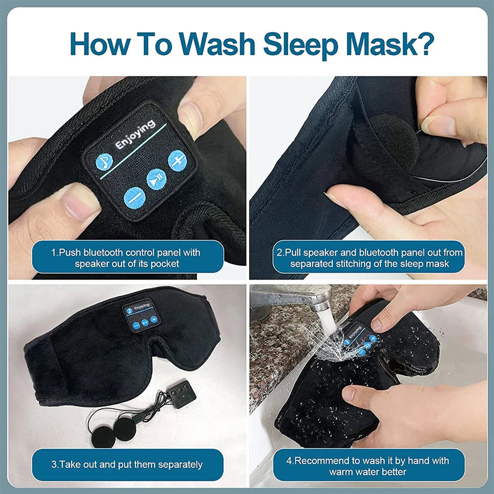 Masque de Nuit Bluetooth – Musique & Sommeil Profond