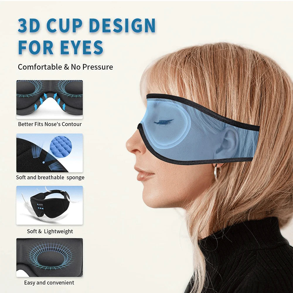Masque de Nuit Bluetooth – Musique & Sommeil Profond