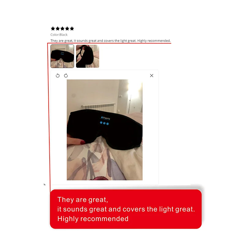 Masque de Nuit Bluetooth – Musique & Sommeil Profond